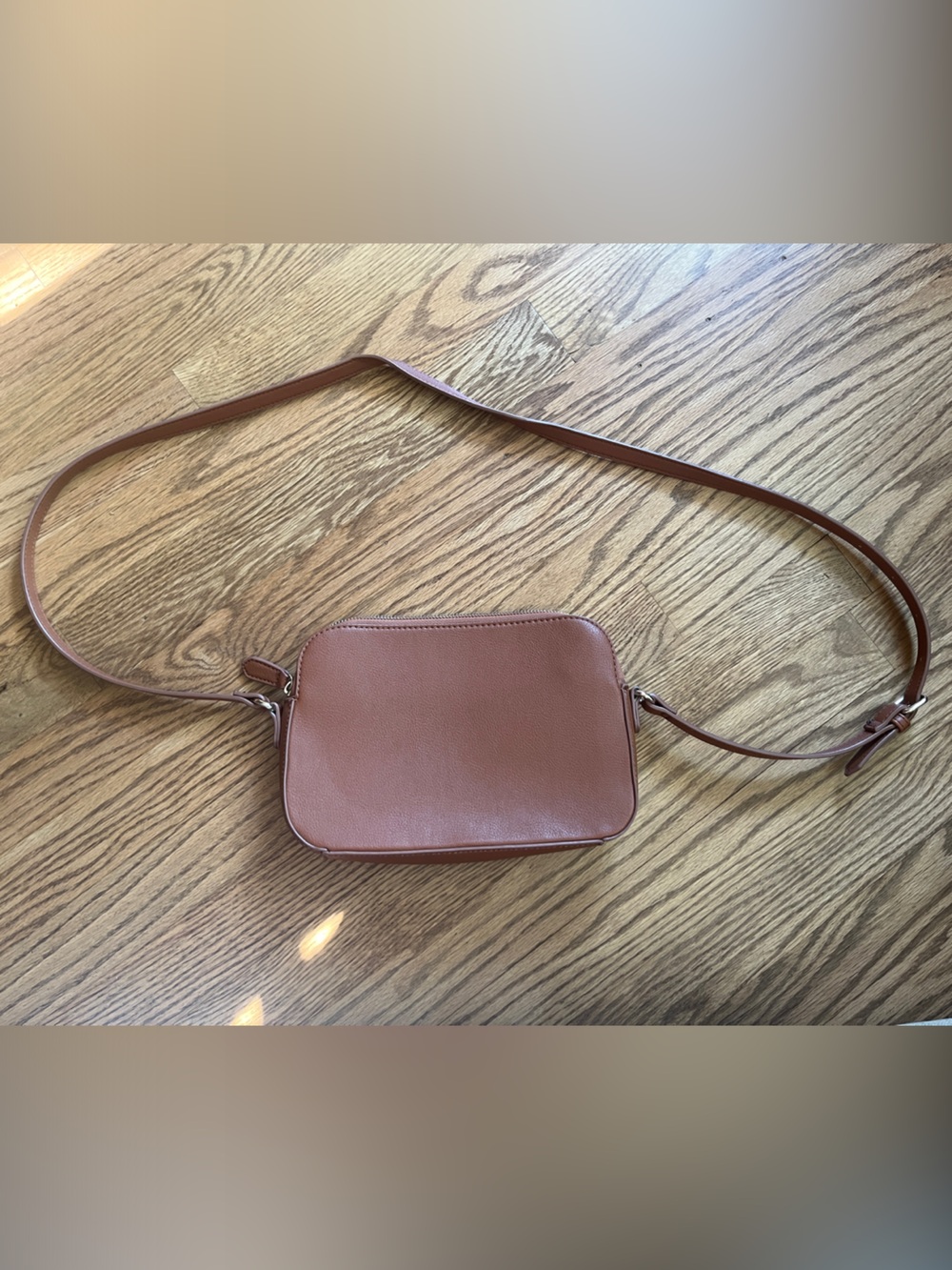Old Navy Tan Crossbody Bag - Simple Pebbled Faux Leather